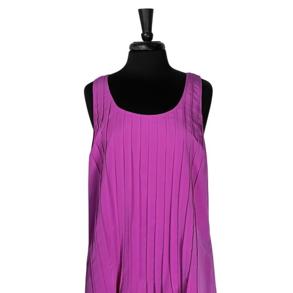 Ralph Lauren Women's Dress Purple Pleated A-Line Pockets Sleeveless Shift Sz 12 - Picture 5 of 8